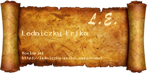 Ledniczky Erika névjegykártya
